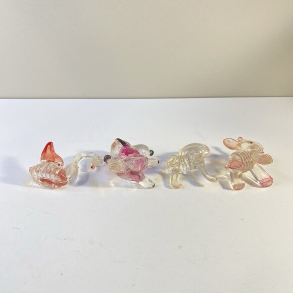 Vintage Hong Kong Lucite Animal Figurine Set of 4 – Cat, Dog, Swan, Elephant - Picture 6 of 15